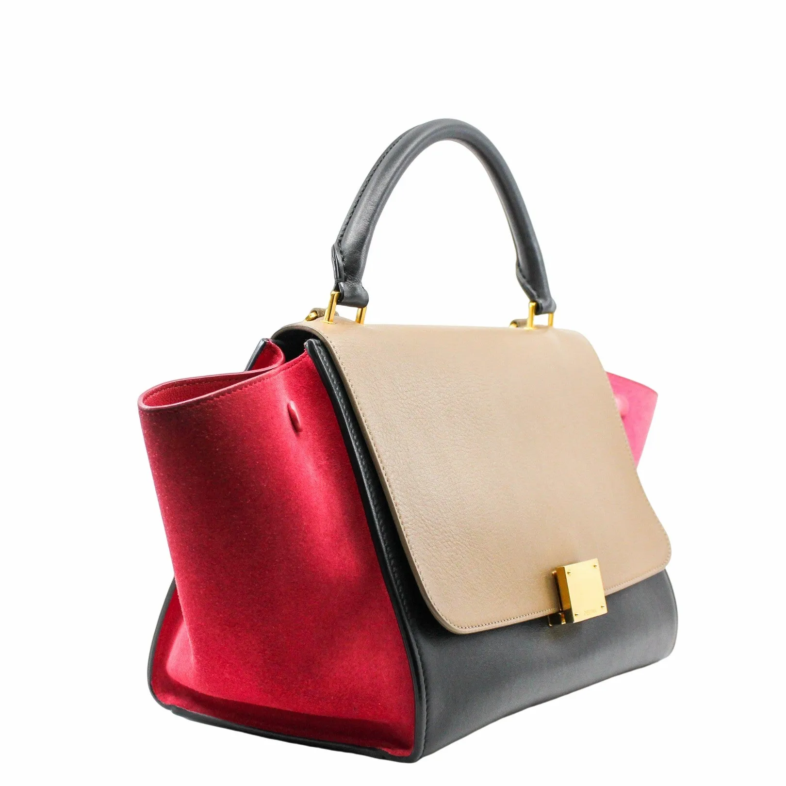 Trapeze Bag Small Leather Brown pink black GHW
