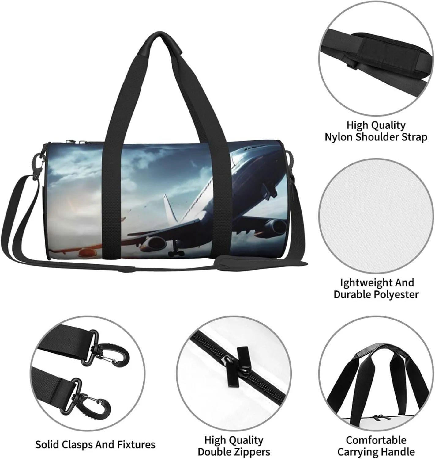 Travel Bag For Women,Airplane Print Personal Item Duffle Bags,Weekend Travel Duffel Tote Bag,Travel Sport Gym Bag For Men,Airplane Travel Essentials For Flying