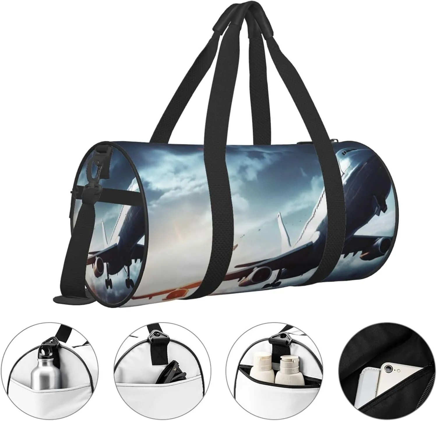 Travel Bag For Women,Airplane Print Personal Item Duffle Bags,Weekend Travel Duffel Tote Bag,Travel Sport Gym Bag For Men,Airplane Travel Essentials For Flying