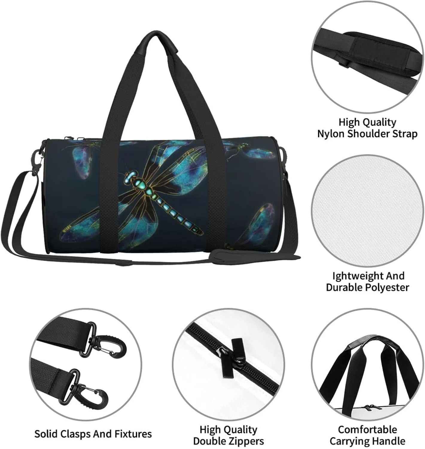 Travel Bag For Women,Dragonfly Print Personal Item Duffle Bags,Weekend Travel Duffel Tote Bag,Travel Sport Gym Bag For Men,Airplane Travel Essentials For Flying