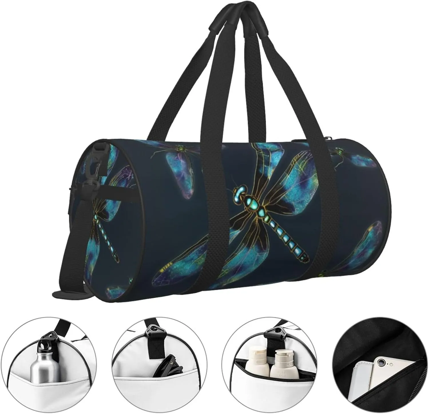 Travel Bag For Women,Dragonfly Print Personal Item Duffle Bags,Weekend Travel Duffel Tote Bag,Travel Sport Gym Bag For Men,Airplane Travel Essentials For Flying