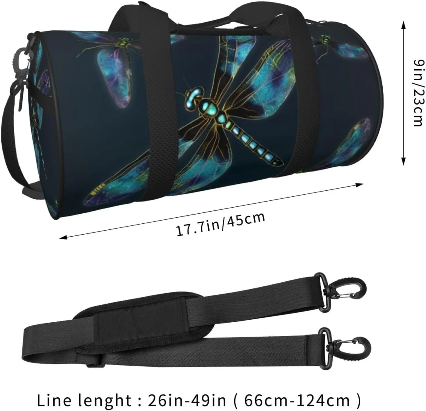 Travel Bag For Women,Dragonfly Print Personal Item Duffle Bags,Weekend Travel Duffel Tote Bag,Travel Sport Gym Bag For Men,Airplane Travel Essentials For Flying