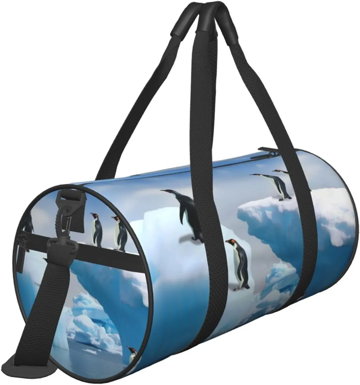 Travel Bag For Women,Penguins On The Iceberg Print Personal Item Duffle Bags,Weekend Travel Duffel Tote Bag,Travel Sport Gym Bag For Men,Airplane Travel Essentials For Flying