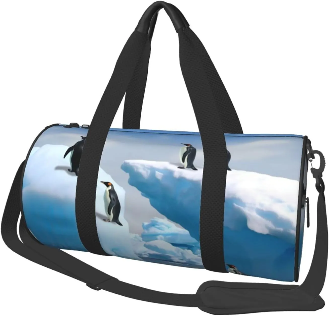 Travel Bag For Women,Penguins On The Iceberg Print Personal Item Duffle Bags,Weekend Travel Duffel Tote Bag,Travel Sport Gym Bag For Men,Airplane Travel Essentials For Flying