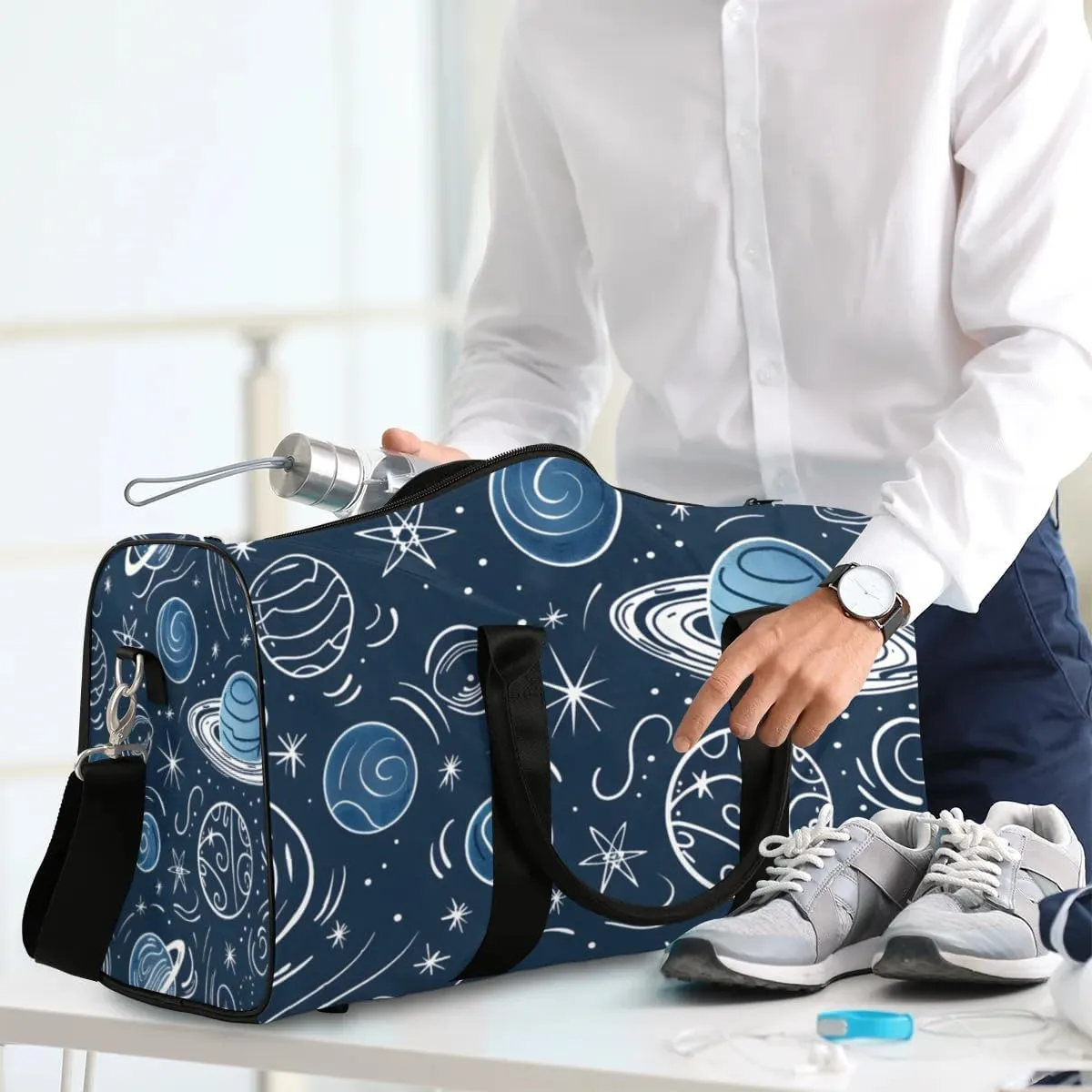Travel Duffel Bag, Galaxy Universe Space Sports Tote Gym Bag Foldable Western Aztec Weekender Bag Carry on Luggage Handle Bag Overnight Shoulder Bag for Women Men,A-004
