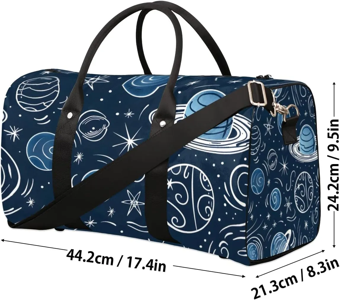 Travel Duffel Bag, Galaxy Universe Space Sports Tote Gym Bag Foldable Western Aztec Weekender Bag Carry on Luggage Handle Bag Overnight Shoulder Bag for Women Men,A-004