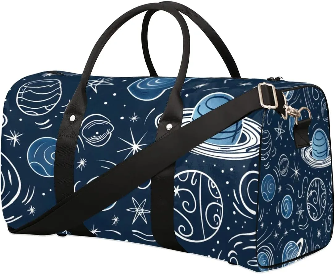 Travel Duffel Bag, Galaxy Universe Space Sports Tote Gym Bag Foldable Western Aztec Weekender Bag Carry on Luggage Handle Bag Overnight Shoulder Bag for Women Men,A-004