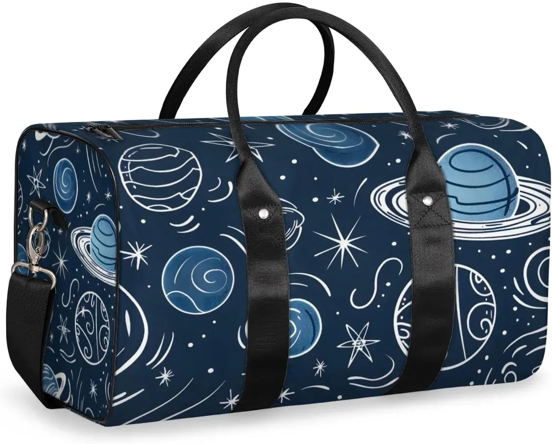 Travel Duffel Bag, Galaxy Universe Space Sports Tote Gym Bag Foldable Western Aztec Weekender Bag Carry on Luggage Handle Bag Overnight Shoulder Bag for Women Men,A-004