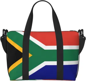 Travel Duffle Bag Weekender Bag Carry On Tote Bag Sport Gym Bag for Women Men South African flag Print