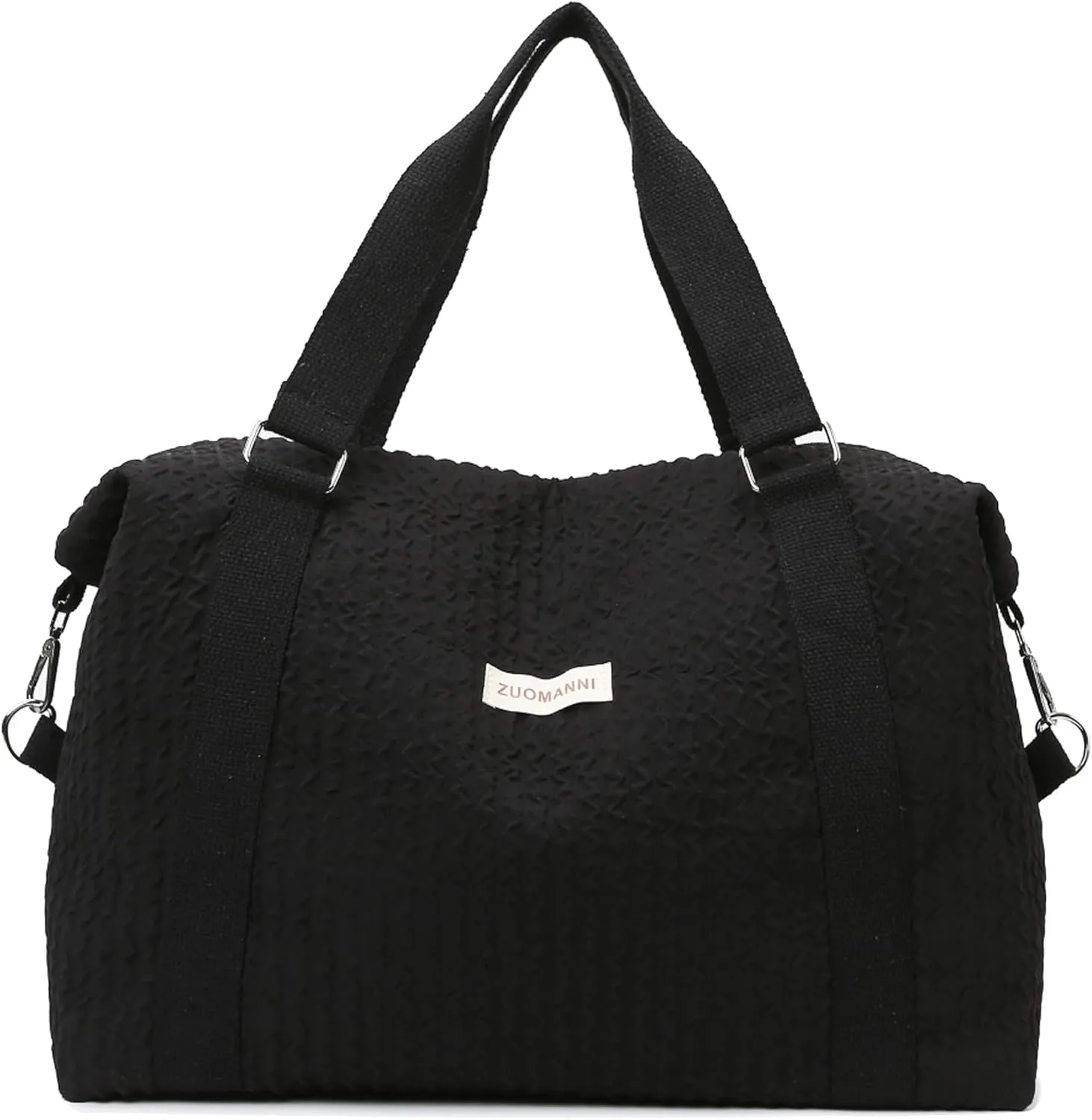 Travel Duffle Bag,Weekender Bags for Women Men,Overnight Carry On Tote Bags,Large Sports Gym Bags Portable Double Layer Wet Pocket Traveling Duffel Tote Bag Black