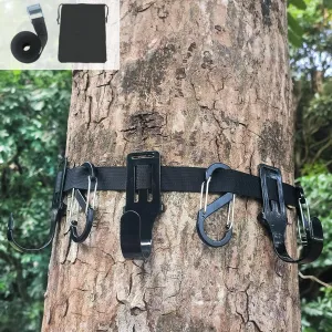 Tree Stand Straps Bow Hanger with Metal Hooks, High Loading Saddle Hunting Accessories, Gear Hanger for Hunting, Hiking, Camping with Storage Bag