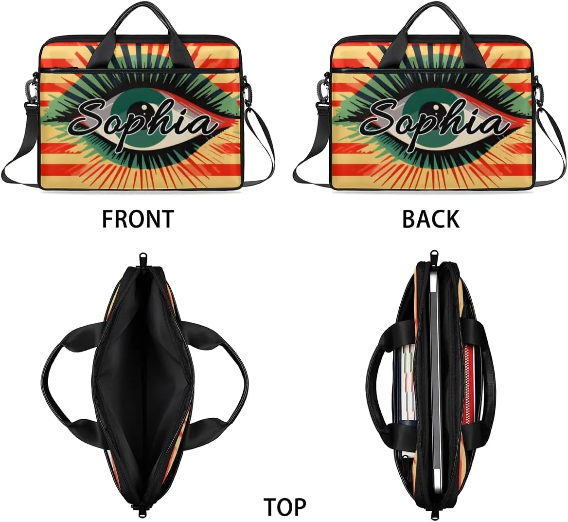 TropicalLife Personalized Laptop Bag 15 Inch Custom Sleeve Case with Handle Shoulder Strap Computer Messenger Bag