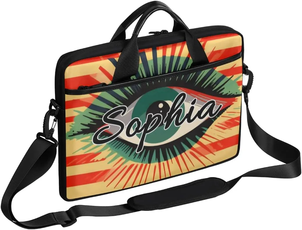TropicalLife Personalized Laptop Bag 15 Inch Custom Sleeve Case with Handle Shoulder Strap Computer Messenger Bag