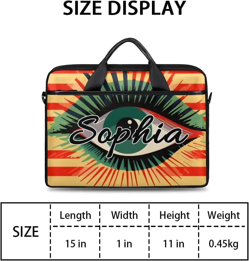 TropicalLife Personalized Laptop Bag 15 Inch Custom Sleeve Case with Handle Shoulder Strap Computer Messenger Bag