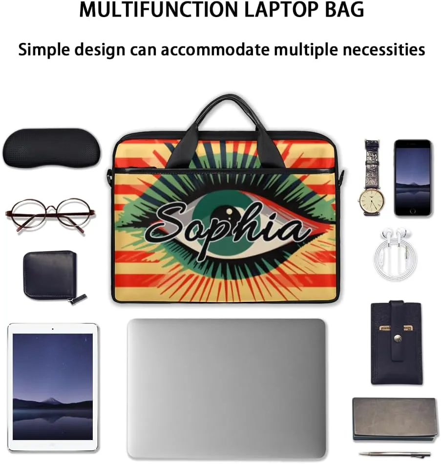TropicalLife Personalized Laptop Bag 15 Inch Custom Sleeve Case with Handle Shoulder Strap Computer Messenger Bag