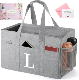 TRSODD Reusable Grocery Shopping Bags 10 Gallon Foldable Extra Large Utility Tote Bag Storage with Zipper and Handle Mothers Day Gifts for Mom Grandma Women