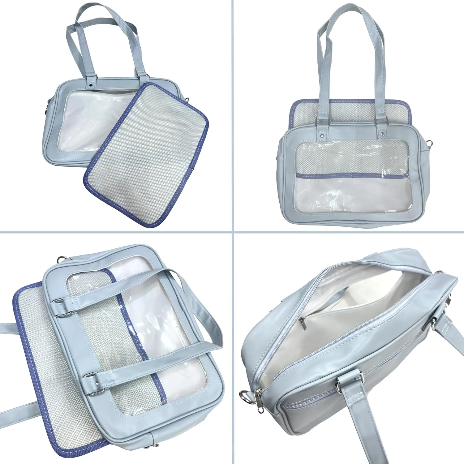 TTCAYU Ita Bag kawaii Pin Display Bag with Pin Mesh Insert Anime Crossbody Handbag Japanese Shoulder JK Uniform Purse