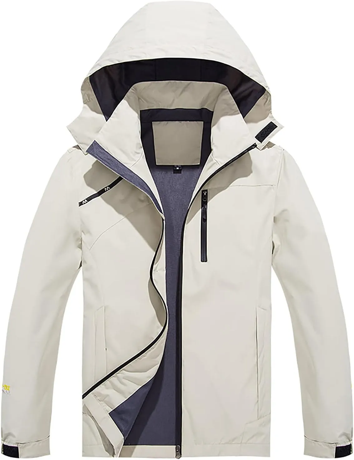 tuduoms Mens Lightweight Rain Jacket Waterproof Breathable Raincoat Windbreaker Hooded Shell Jacket Outwear for Hiking Travel