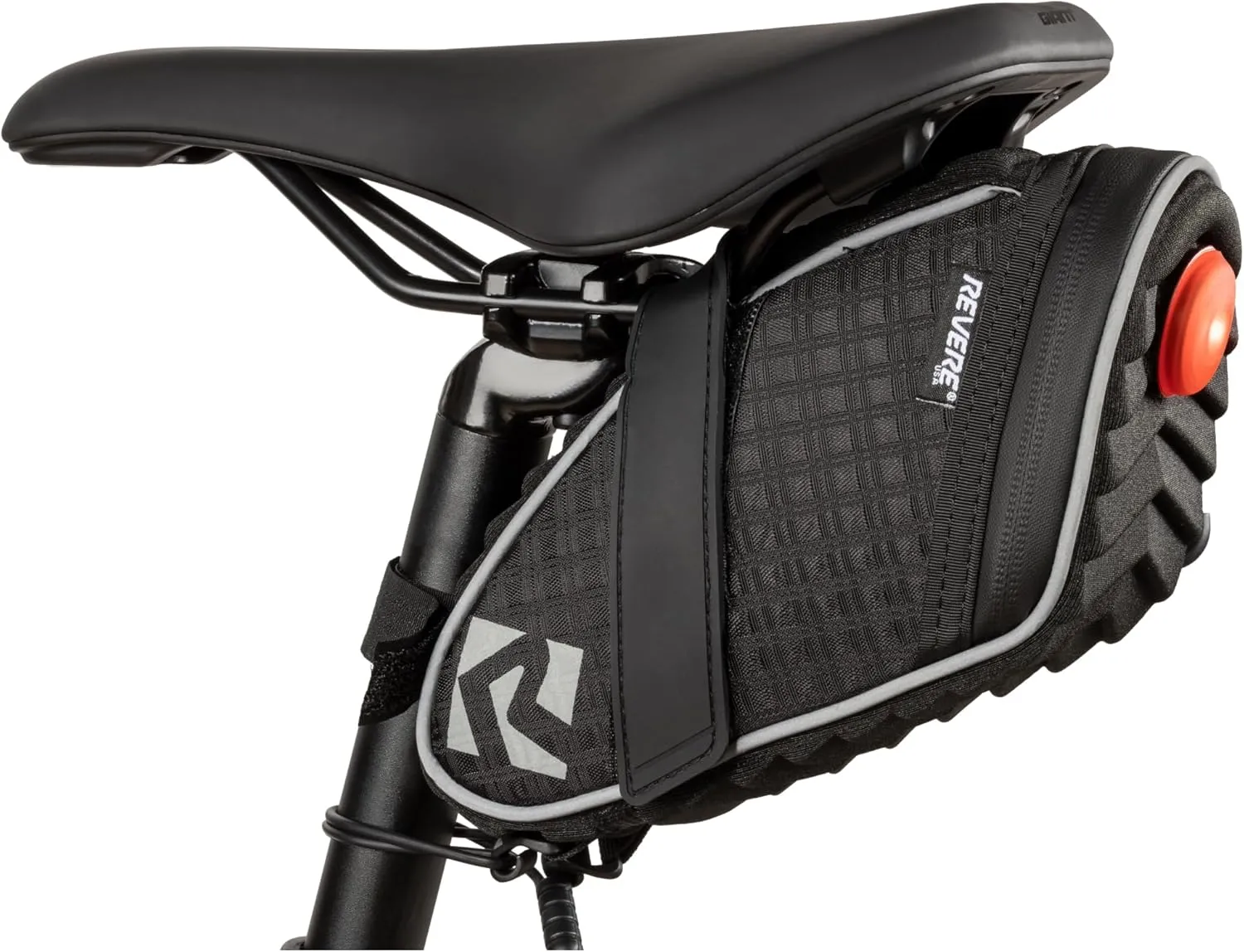 Ultimate Cycling Saddle Bag for Mountain and Road Bikes, Ebikes - Sleek Black Under Seat Design with Included Accessories: 2 Tire Levers and Rear Taillight for Safety and Convenience