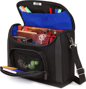 USA GEAR Compact Travel Bag Compatible with Dungeons and Dragons Accessories - Small DND Bag fits RPG Player Essentials, Player's Handbook, Character Sheets, Dice, Tokens, & Mini Player Items (Blue)