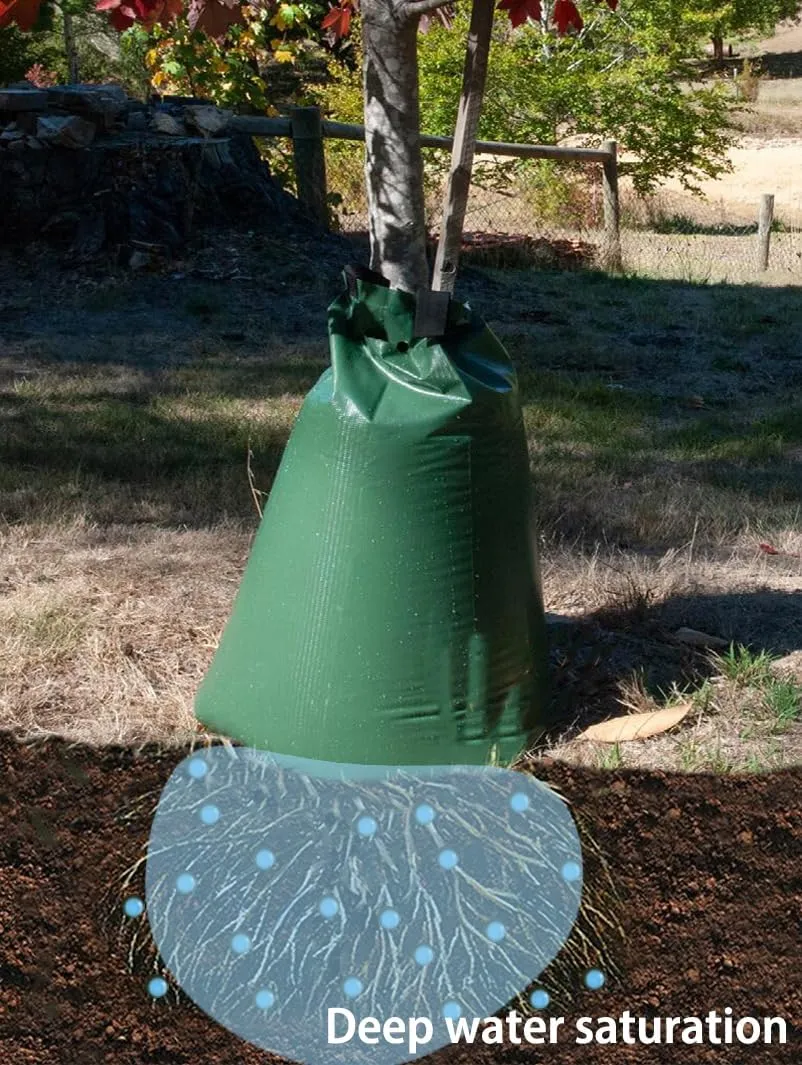 USHIGHTLIGHT All New 20 Gallon Tree Watering Bag, Slow Release Watering Bag for Trees, Portable Tree Drip Irrigation Bag, Water Saving Irrigation Water System(1/2/3) (1, 20 Gallon)