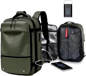 Vacpack with Detachable Air Bag,60L Vacuum Backpack Travel with Usb Charging Port and Pump, Carry on Backpacks with Vacuum Compression,Suitable for Short Trip and Business