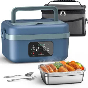 VASG Cordless Electric Lunch Box for Adults, 16000mAh Rechargeable Auto Heated Lunch Box, 1L Portable Self-Heating Food Warmer for Office, Picnic, Car & Outdoor Use