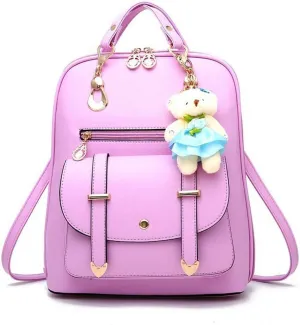 Vegan Leather Purse Backpack Mini Women Fashion Quilted Small Size Shoulder Bag