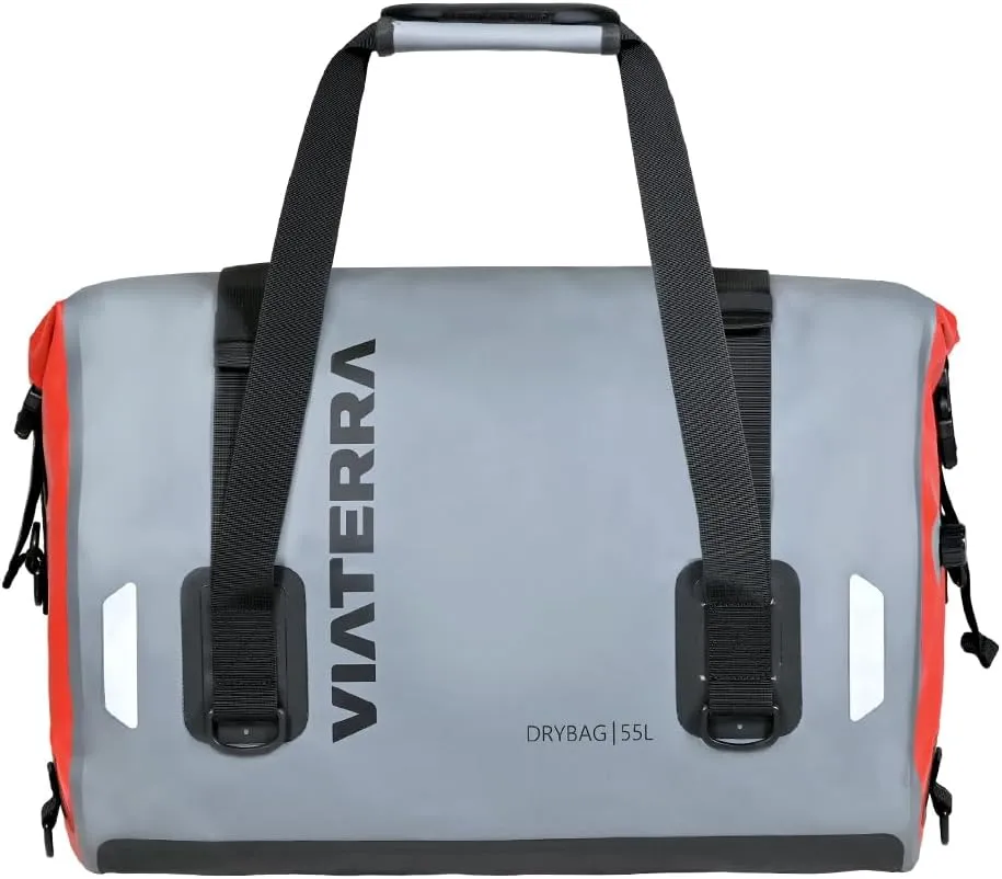 ViaTerra DryBag 55L Motorcycle Tailbag - 100% Waterproof Dry Bag I Universal Luggage & Works on All Motorbikes I No modifications or Saddle Stay/Rack Needed I Suitable as Travel Accessories