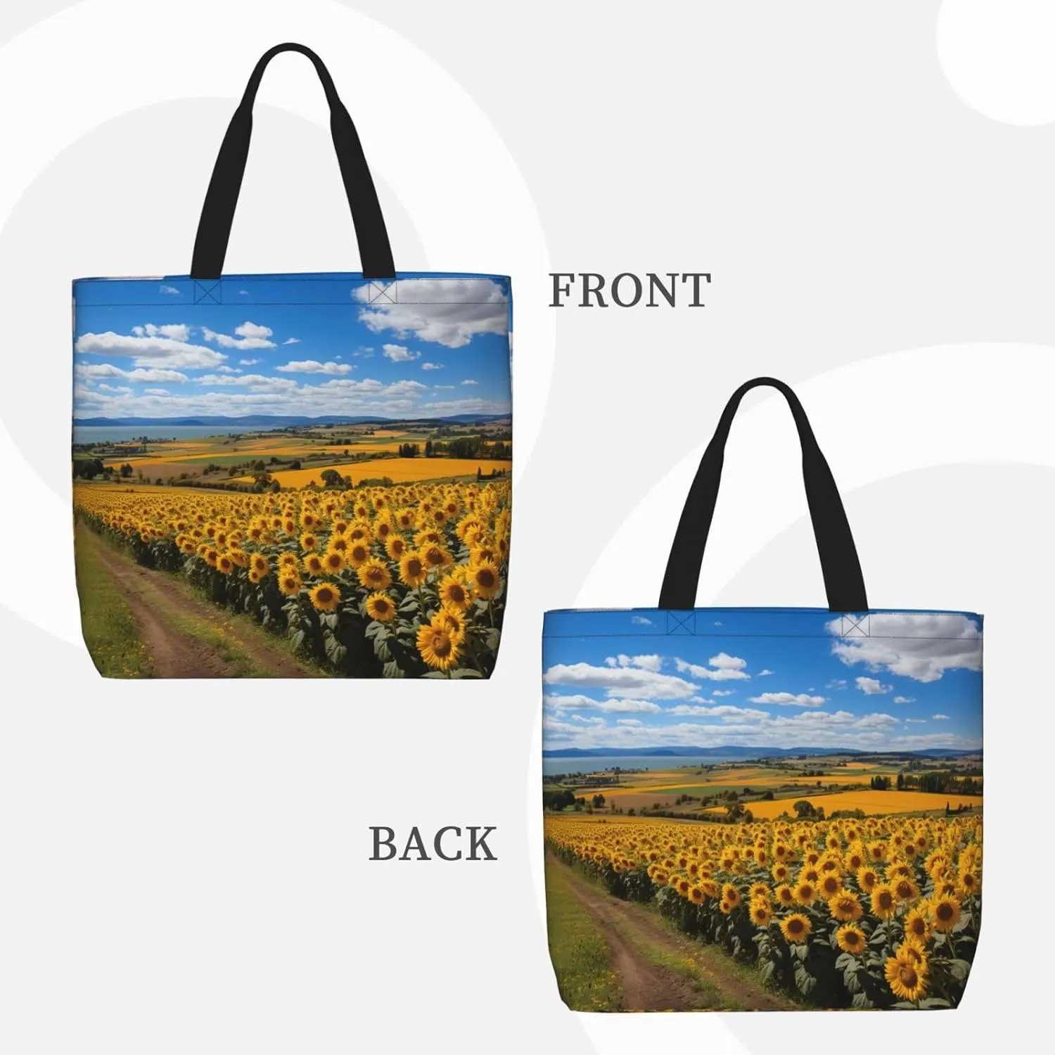 Volcano 3 Print Tote Bag Shoulde Bag Handbag Grocery Bags Reusable For Office Shopping Travel Casual Work Holiday