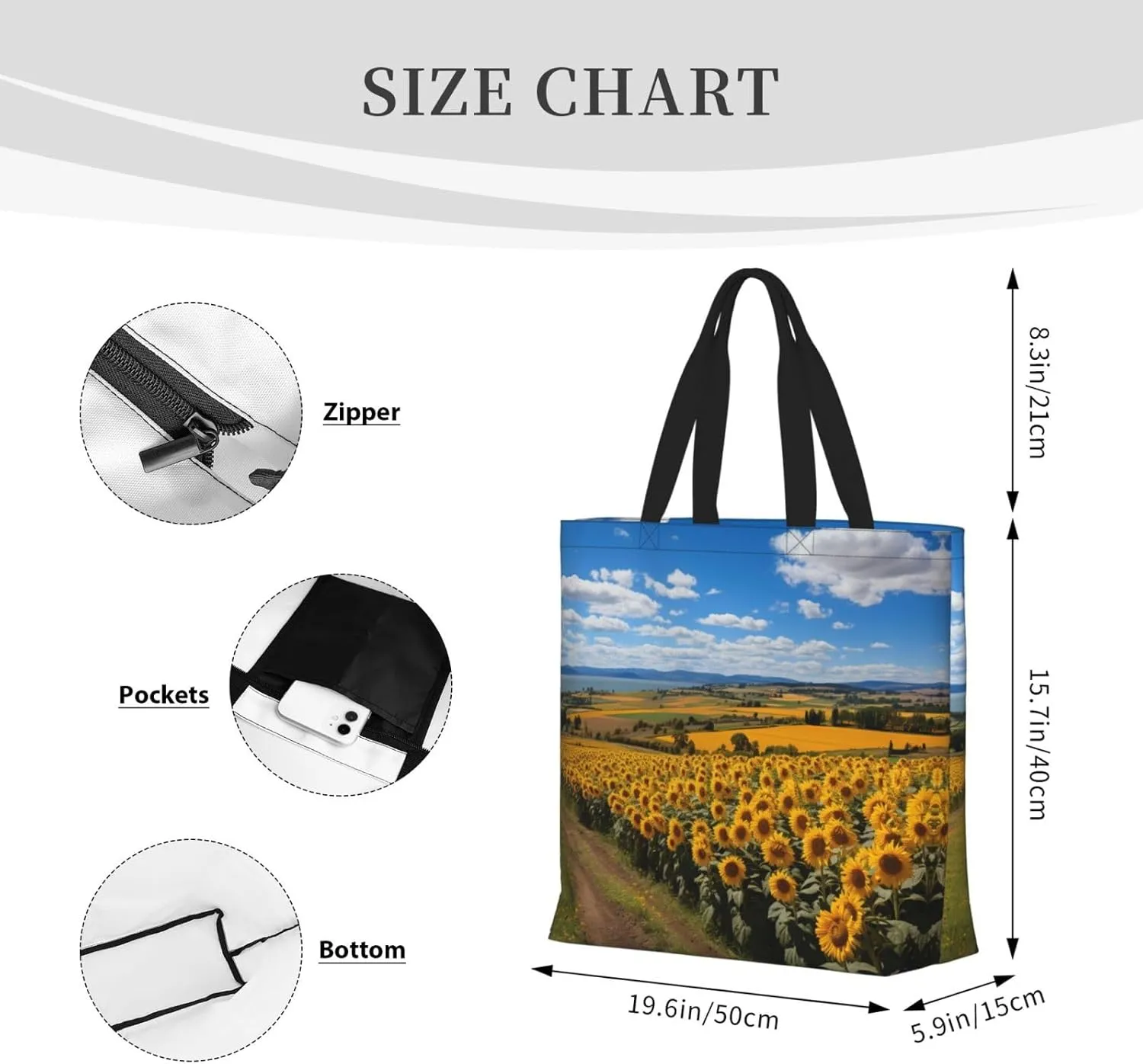 Volcano 3 Print Tote Bag Shoulde Bag Handbag Grocery Bags Reusable For Office Shopping Travel Casual Work Holiday