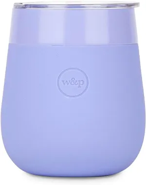 W&P Porter Insulated Glass, 11oz Lavender, Vacuum Insulated Stainless Steel with Ceramic Coating, Leak Proof, Dishwasher Safe