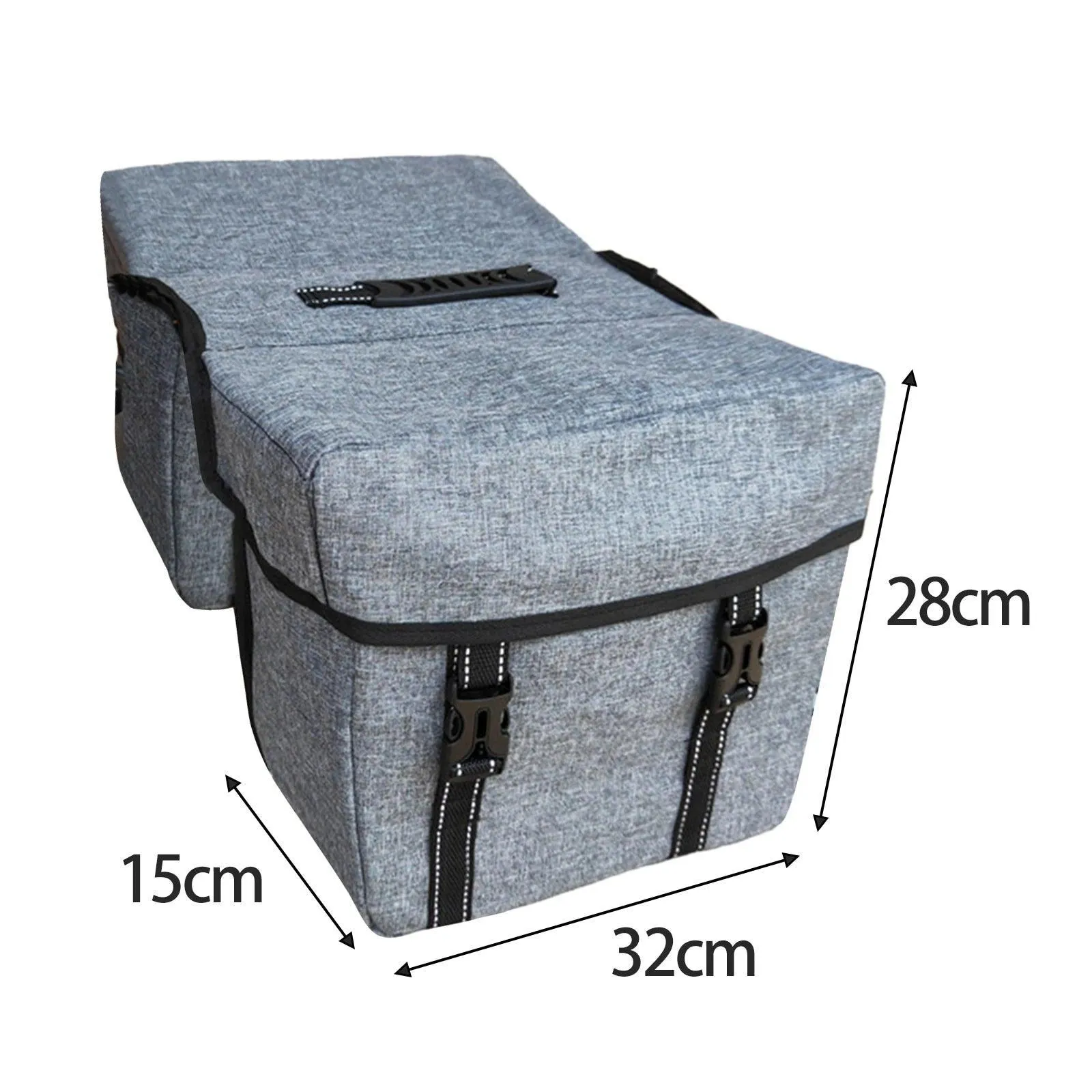 Waterproof Bike Double Pannier Bags 25L Large Capacity Bicycle Saddle Bag with Carrying Handle for Cycling Touring Shopping