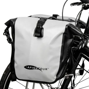 Waterproof Bike Pannier - 15L Saddle Bag for Bicycles Rear Rack - Bike Bag for Grocery, Laptop (Grey,1 PCS)