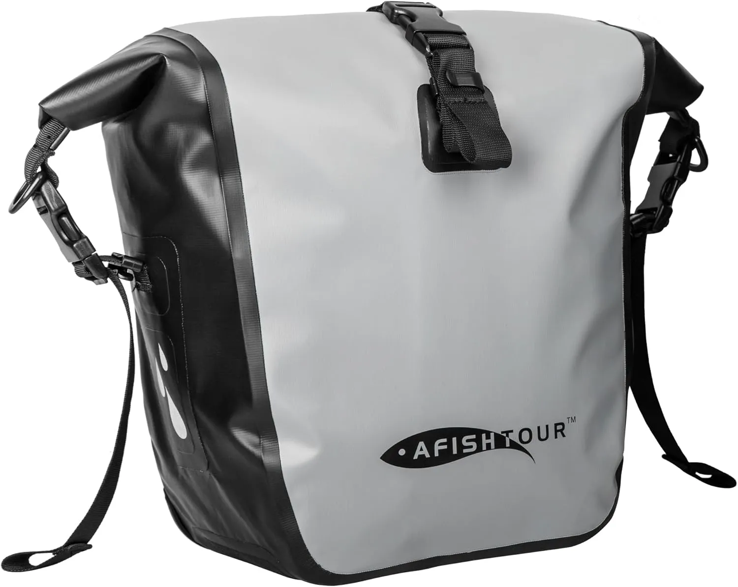 Waterproof Bike Pannier - 15L Saddle Bag for Bicycles Rear Rack - Bike Bag for Grocery, Laptop (Grey,1 PCS)