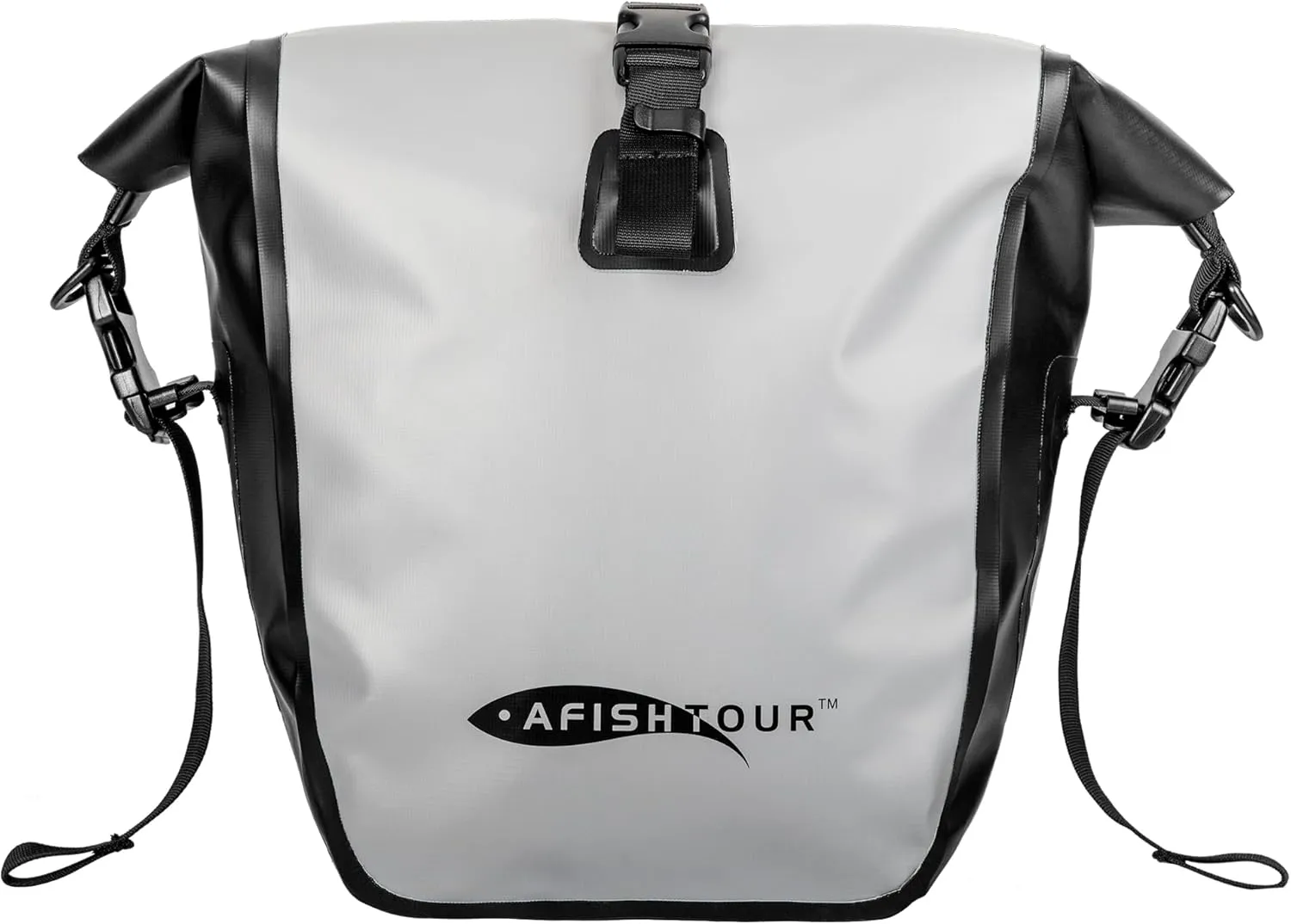 Waterproof Bike Pannier - 15L Saddle Bag for Bicycles Rear Rack - Bike Bag for Grocery, Laptop (Grey,1 PCS)
