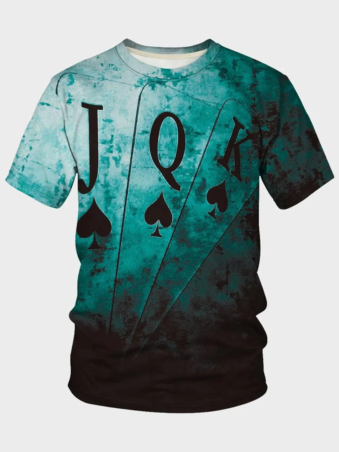WDIRARA Men's Two Tone Cartoon Graphic Print Short Sleeve T Shirt Round Neck Tee