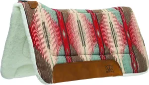 Weaver Equine 30" x 30" All Purpose Contoured Horse Saddle Pad, Shock Absorbing Protective Western Saddle Pad, Durable Equine Supplies, Red/Turquoise