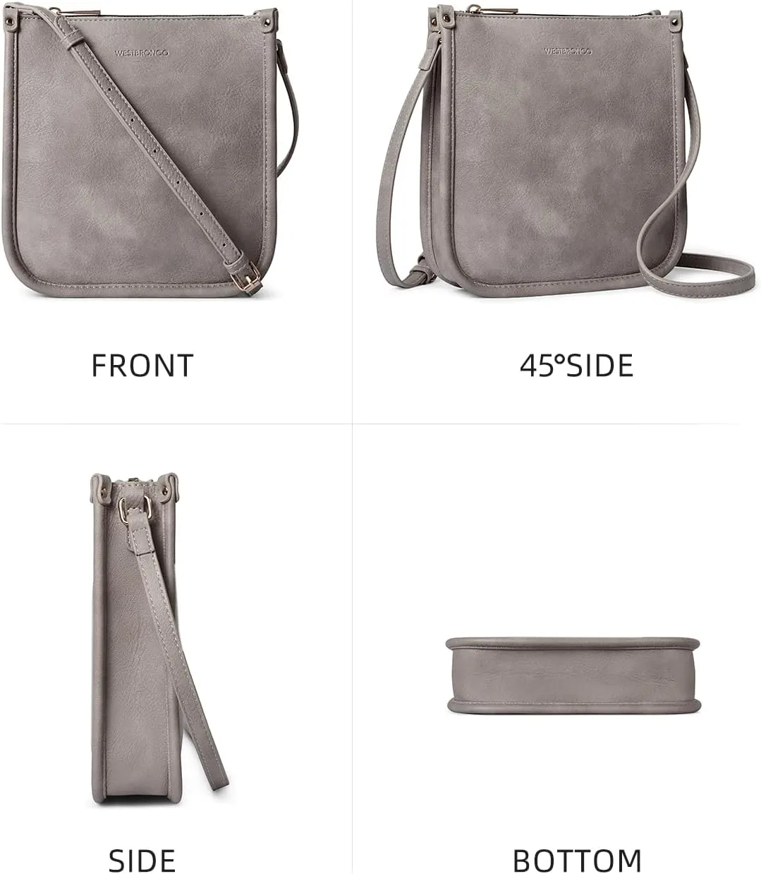WESTBRONCO Crossbody Bag for Women Vegan Leather Wallet Purses Satchel Shoulder Bags Small Size