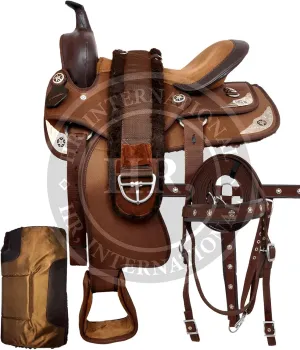 Western Synthetic Horse Saddle Lightweight Barrel Racing Saddle Trail Equestrian Horse Saddle Size 14 to 18 Inches Seat Model No. 27