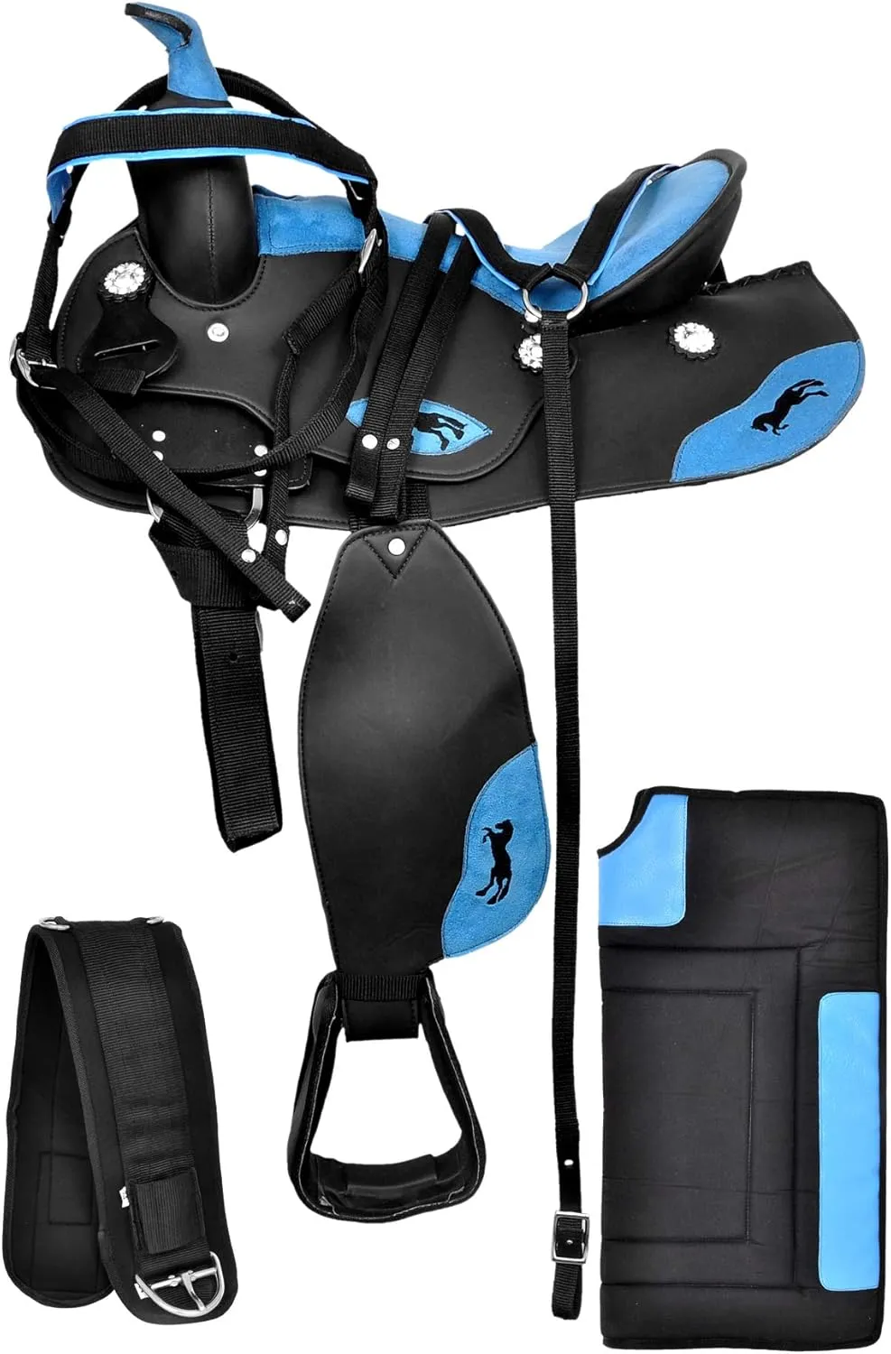 Western Synthetic Horse Saddle Lightweight Barrel Racing Saddle Trail Equestrian Horse Saddle Size 14 to 18 Inches Seat Model No. 6