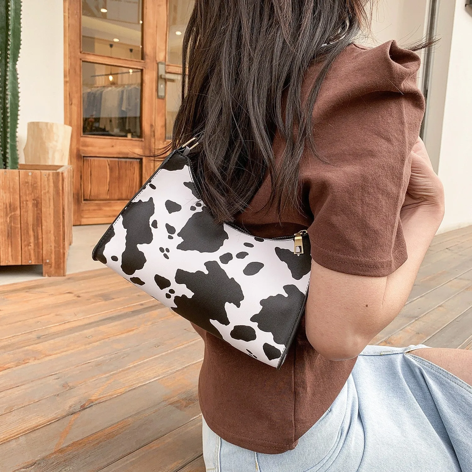 Wholesale Contrasting Print Shoulder Bag