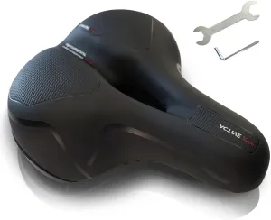 Wide Bike Saddle for Men/Women Comfort Bike Seat with Dual Shock Absorbing Ball Memory Foam Soft Bike Seat Cushion Fit for Stationary/Exercise/Indoor/Mountain/Road Bikes