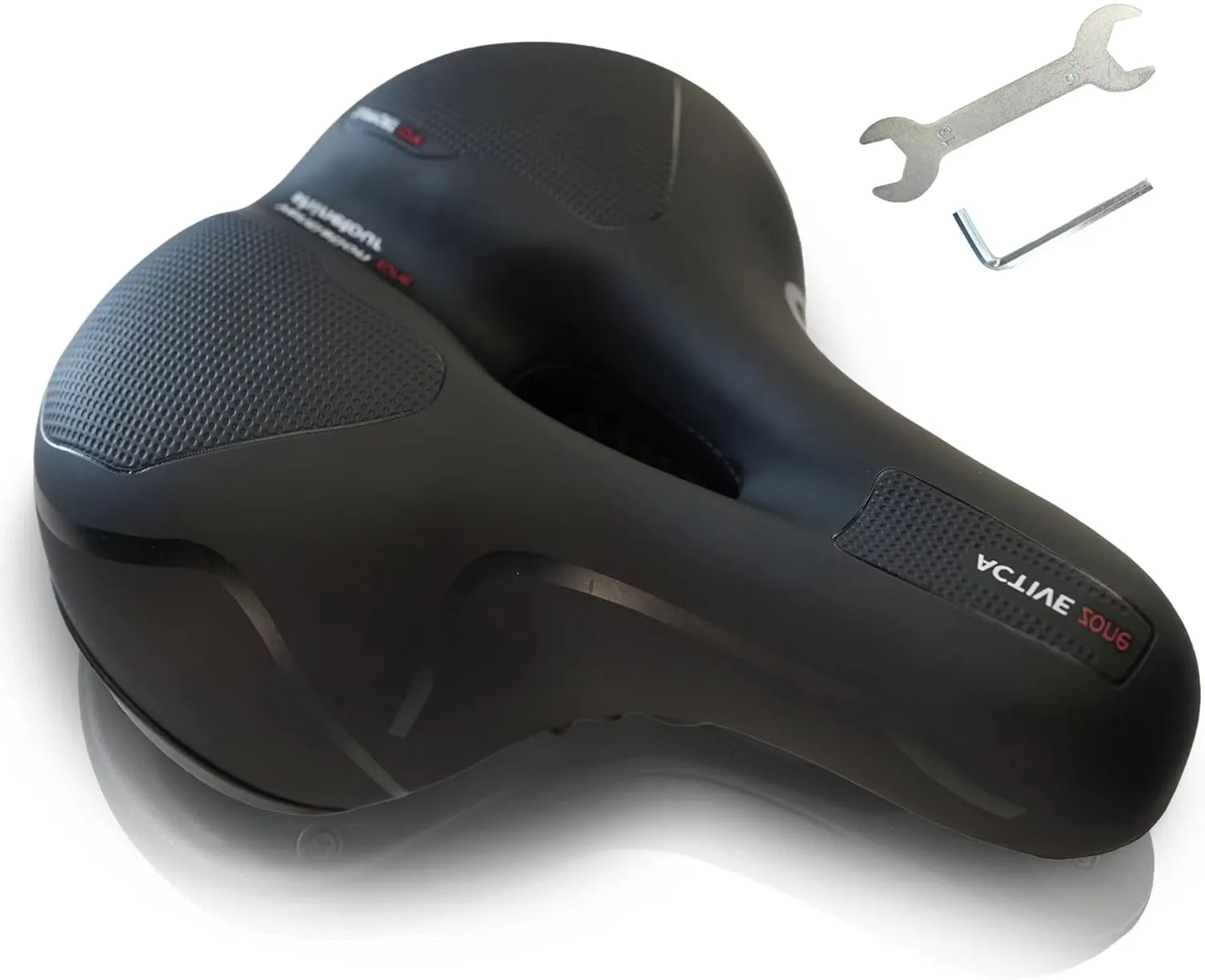 Wide Bike Saddle for Men/Women Comfort Bike Seat with Dual Shock Absorbing Ball Memory Foam Soft Bike Seat Cushion Fit for Stationary/Exercise/Indoor/Mountain/Road Bikes