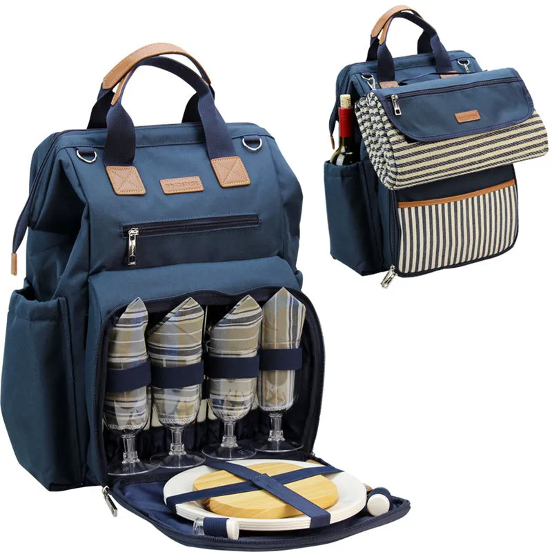 Wide Open Picnic Backpack Bag for 4