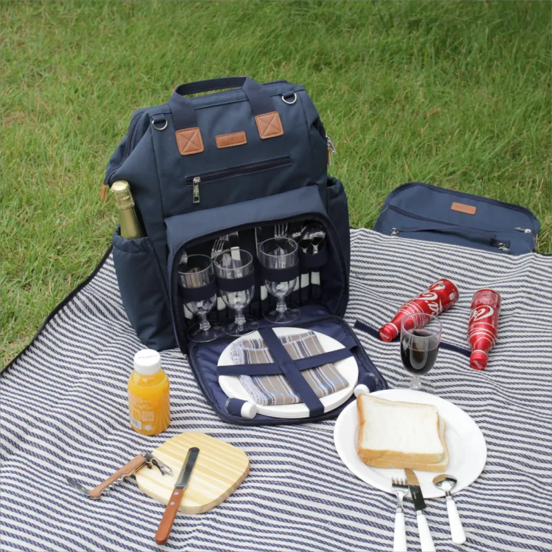 Wide Open Picnic Backpack Bag for 4