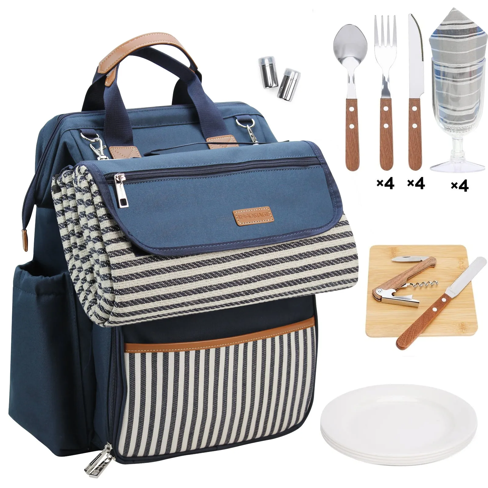Wide Open Picnic Backpack Bag for 4