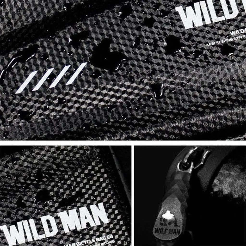 WILD MAN Rainproof Hard Shell Triangle Bike Saddle Bag For Frame under Seat For Road Mountain Cycling (Black,E4)