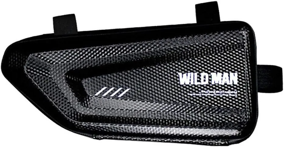 WILD MAN Rainproof Hard Shell Triangle Bike Saddle Bag For Frame under Seat For Road Mountain Cycling (Black,E4)
