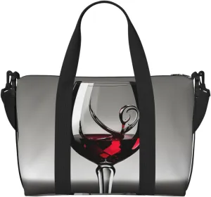 Wine Glass print Travel Duffle Bag,Weekender Bags,Gym Duffel Bag,Luggage Duffle Overnight for Women Men